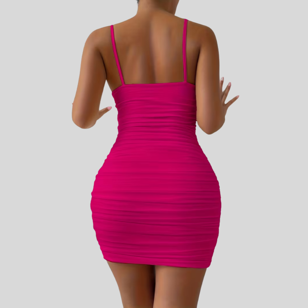 Women Strapless Bodycon Mini Dress Open Back Summer Party Outfit