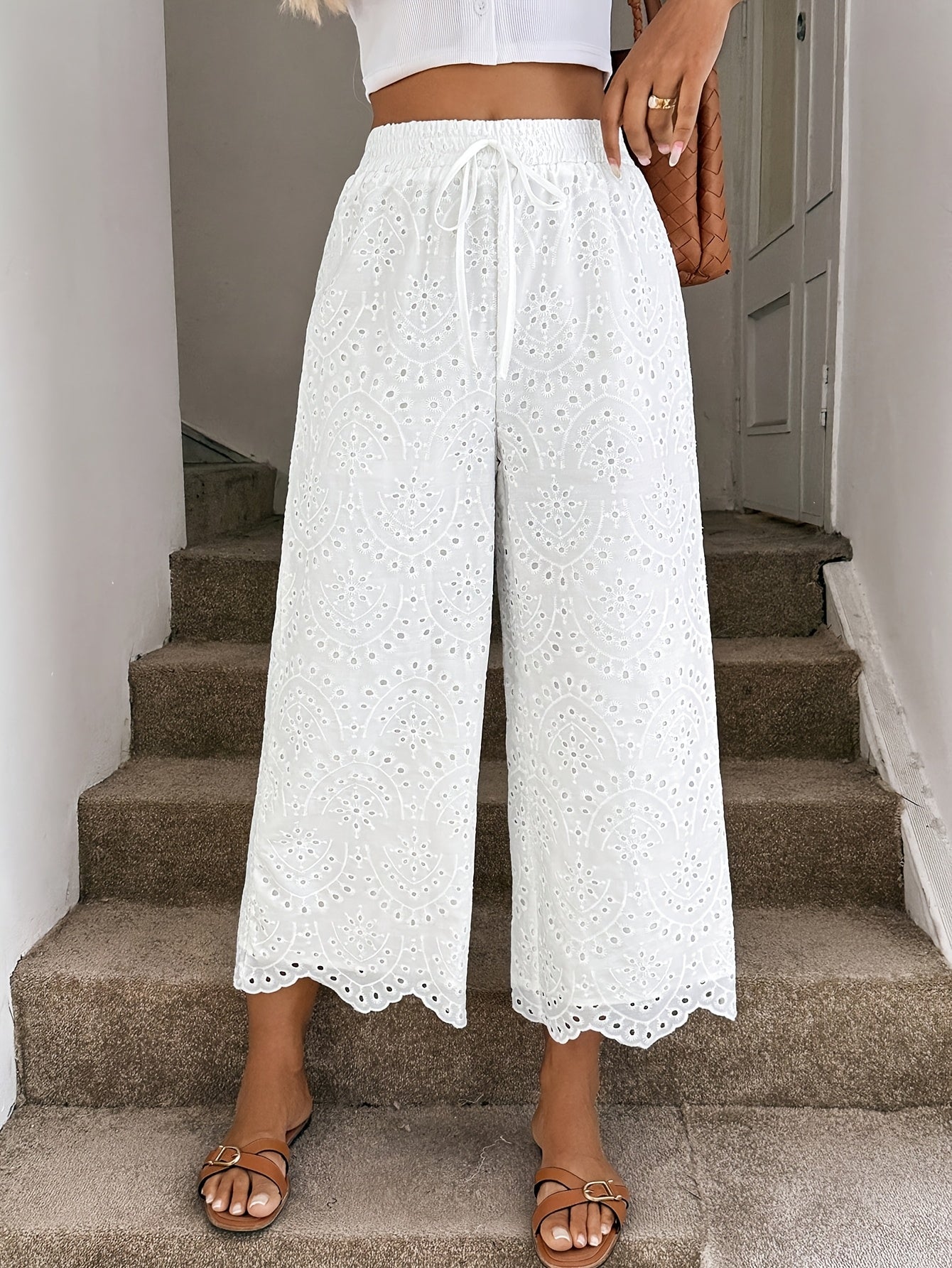 Bohemian Style Cropped Summer Pants