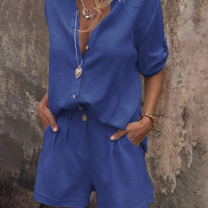 Chic Linen Oversized Shirt Set