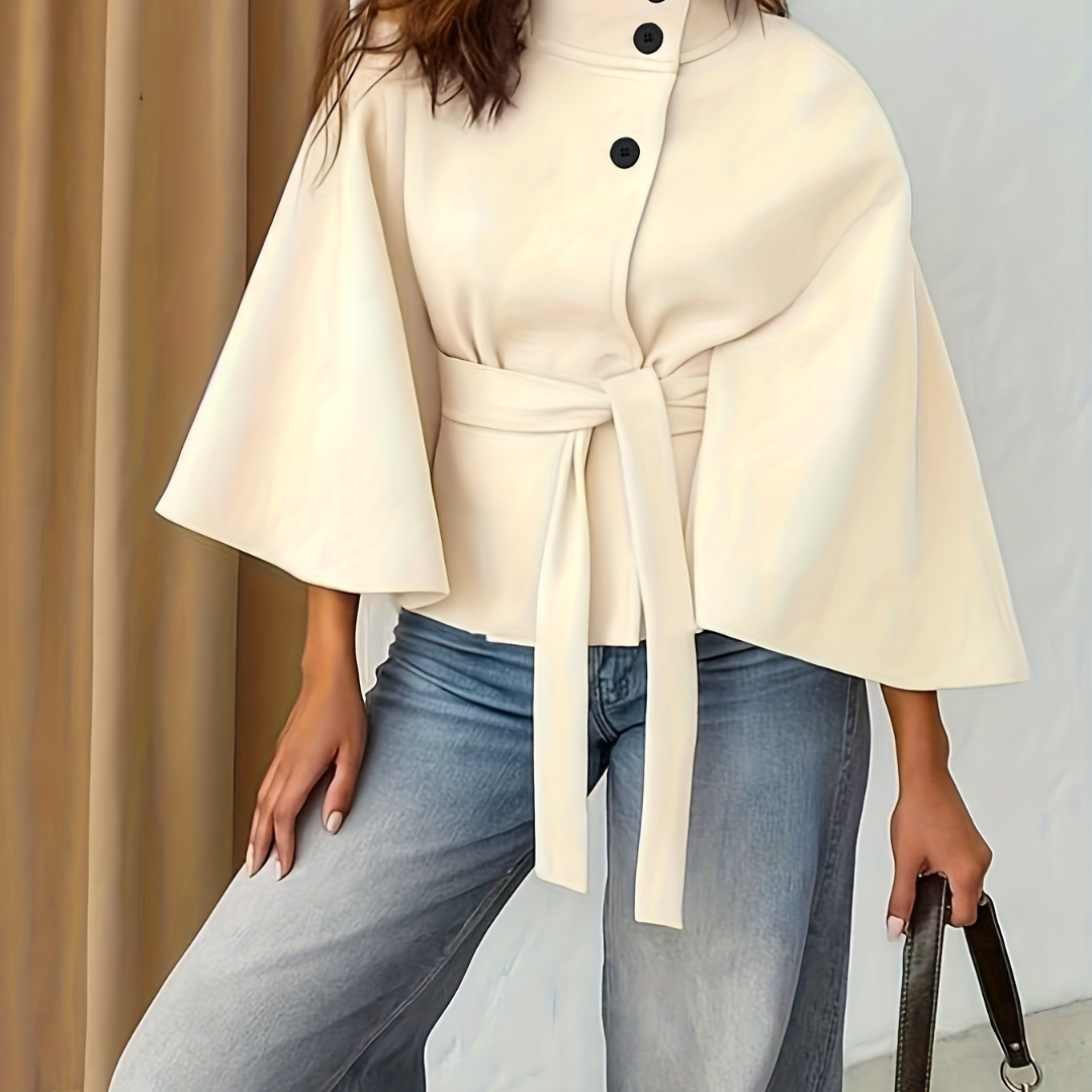 Jacke im Cape-Stil mit Gürtel