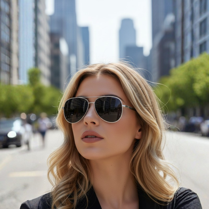 Damen Piloten-Sonnenbrille UV-Schutz Leichter Rahmen Für den Alltag