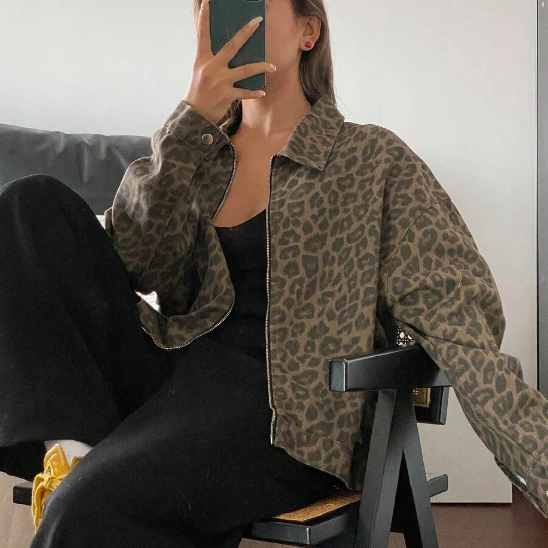Oversize-Jacke mit Camouflage-Muster