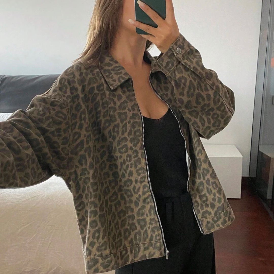 Oversize-Jacke mit Camouflage-Muster