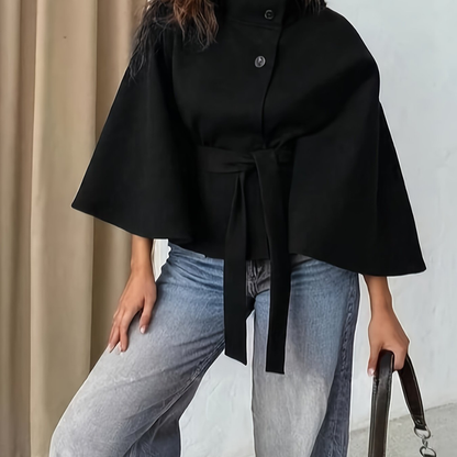 Jacke im Cape-Stil mit Gürtel