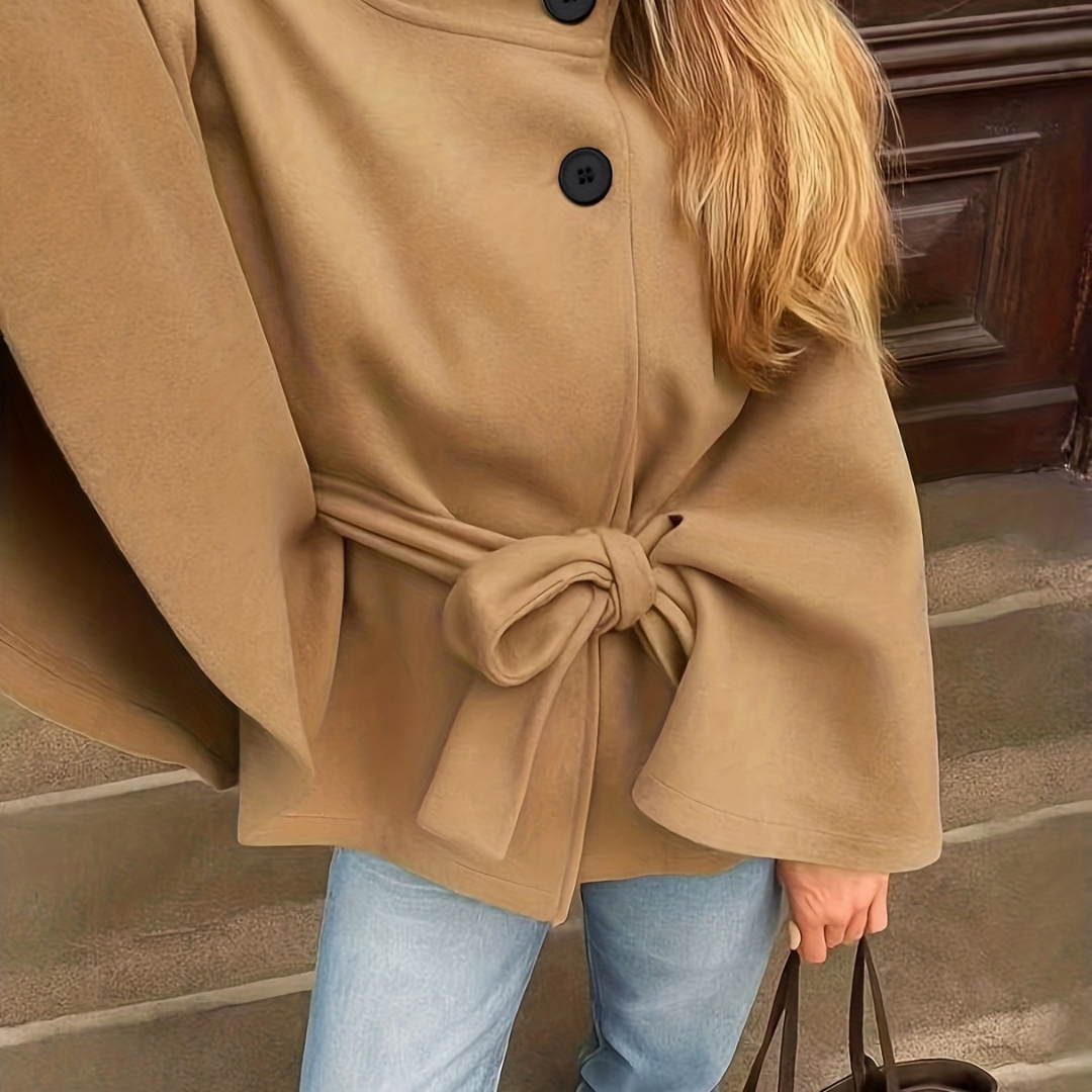 Jacke im Cape-Stil mit Gürtel