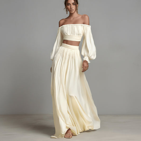 Elegant Off Shoulder Skirt Set