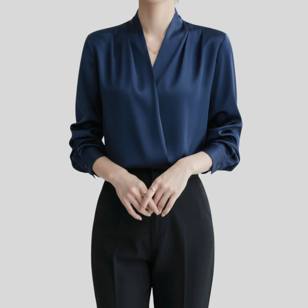 Elegant Wrap Long Sleeve Top