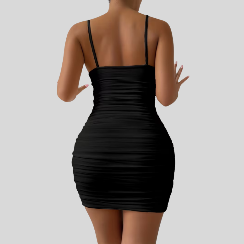 Women Strapless Bodycon Mini Dress Open Back Summer Party Outfit