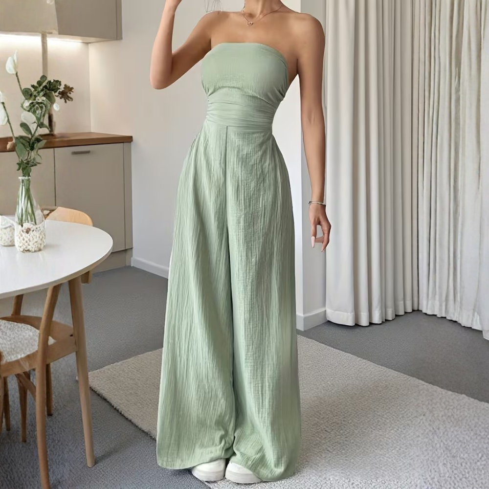 Elegant Strapless Jumpsuit for Summer Commuting