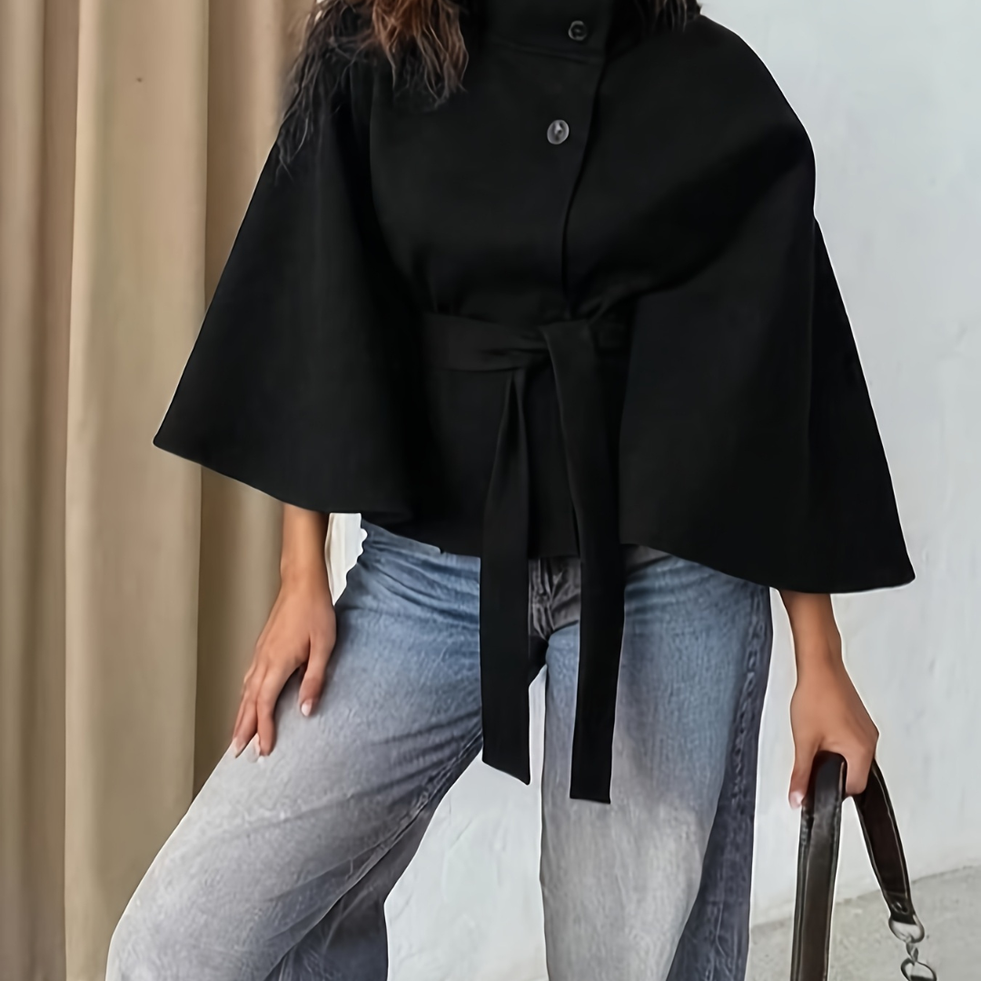 Jacke im Cape-Stil mit Gürtel