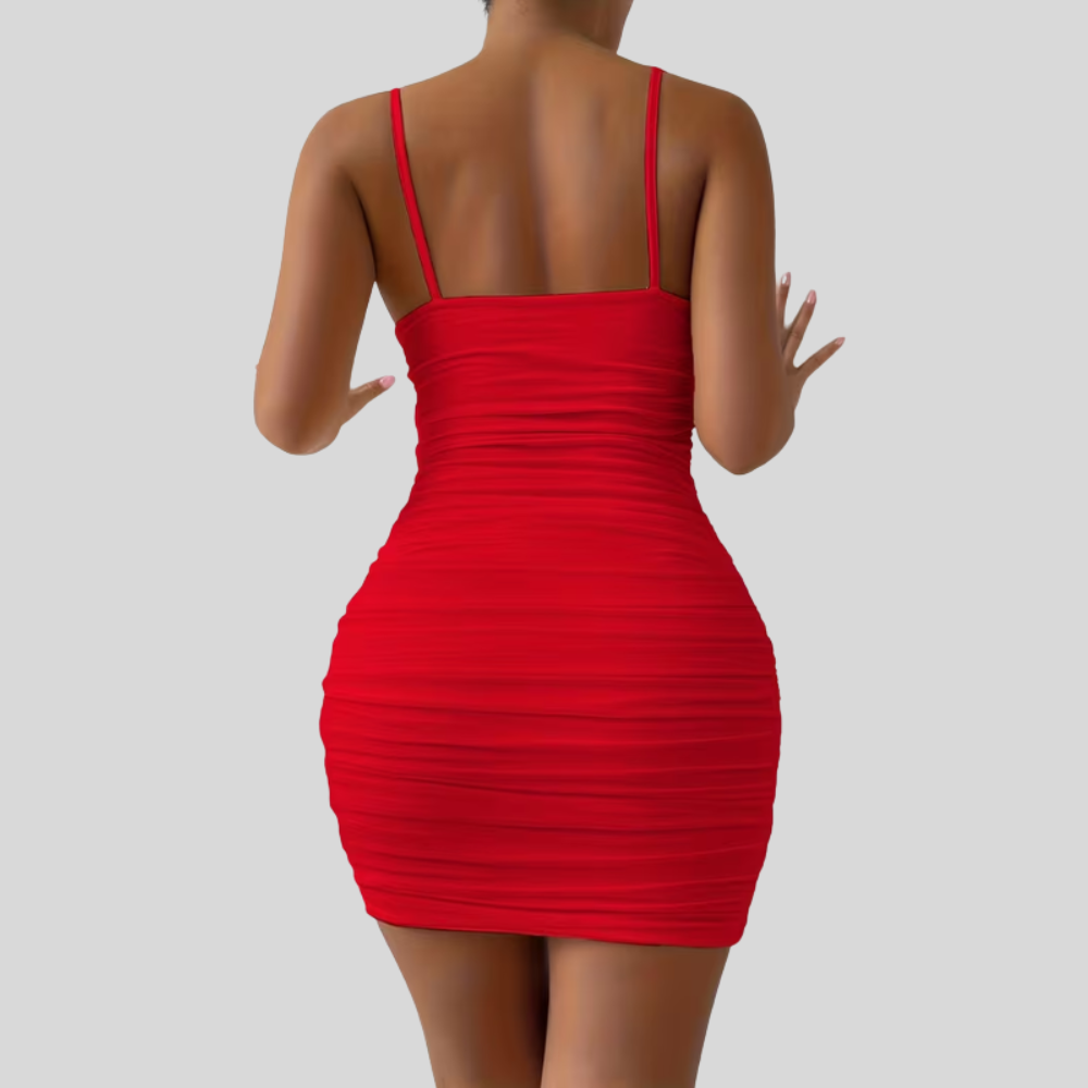 Women Strapless Bodycon Mini Dress Open Back Summer Party Outfit