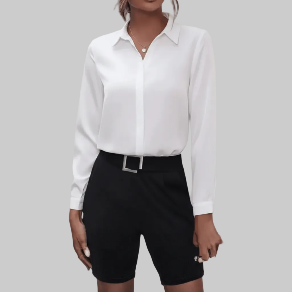 Tailored Button-Up Blouse