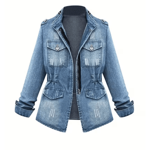 Taillierte Utility-Jeansjacke
