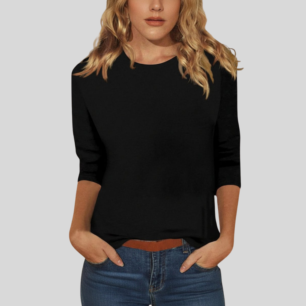 Women Elegant Three Quarter Sleeve Going Out Top Smart Casual Blouse