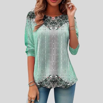 Women Sequin Top Loose Fit Three Quarter Sleeve Party Evening Blouse