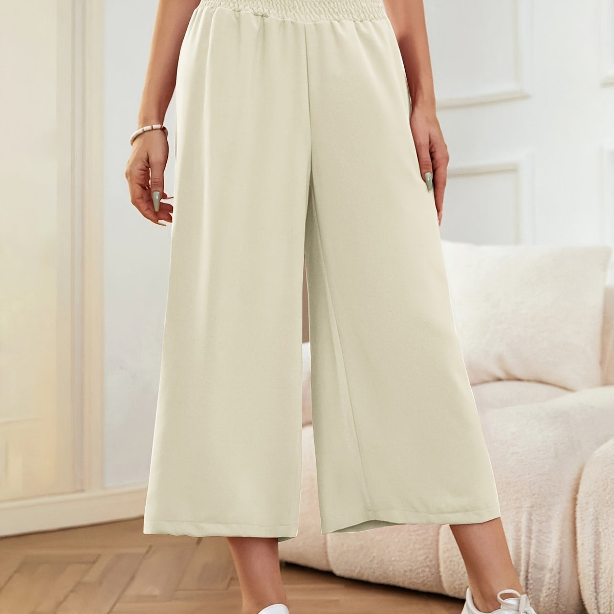 Elegante Cropped-Sommerhose mit weitem Bein