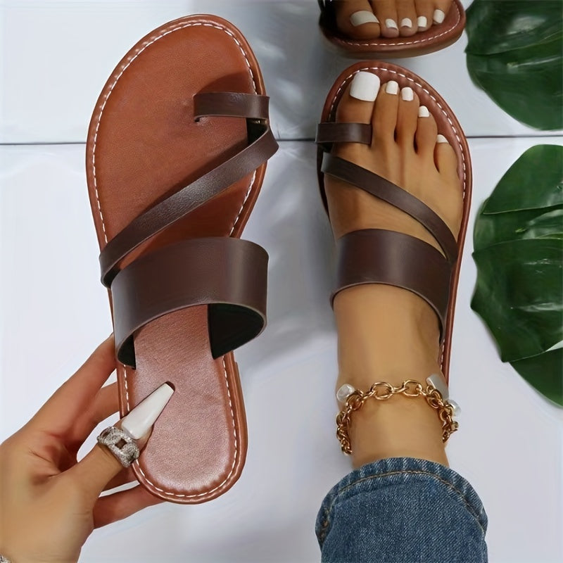 Elegante Ledersandalen mit offenem Zehenbereich
