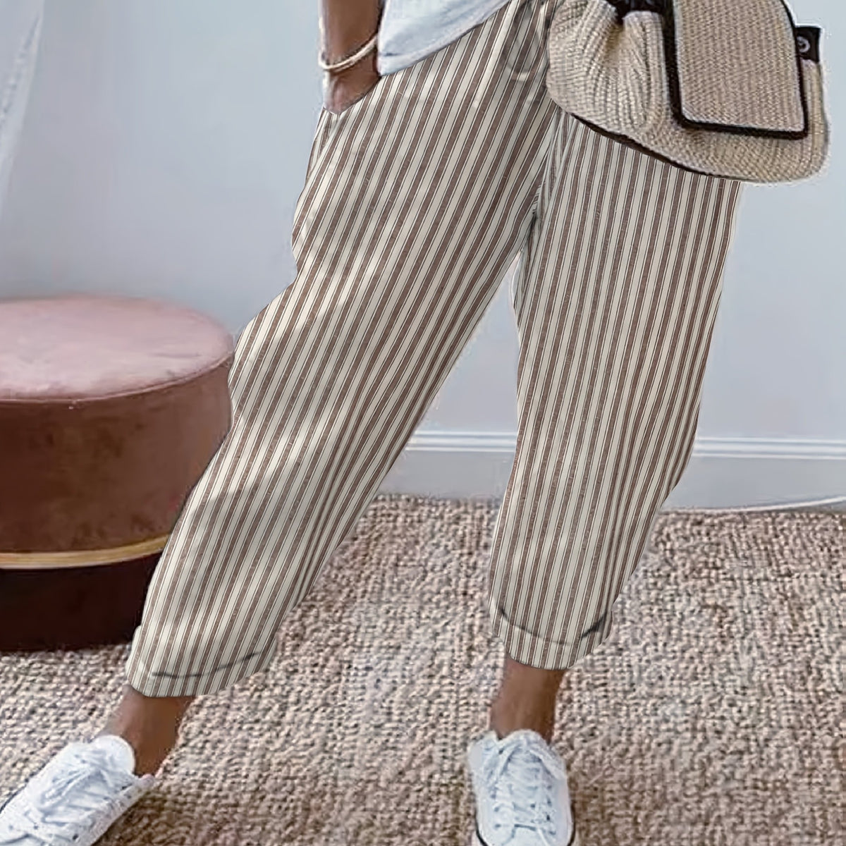 Gestreifte Cropped-Sommerhose