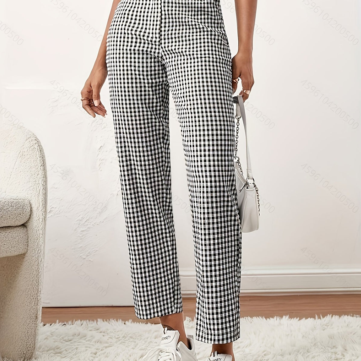 Karierte Cropped-Sommerhose