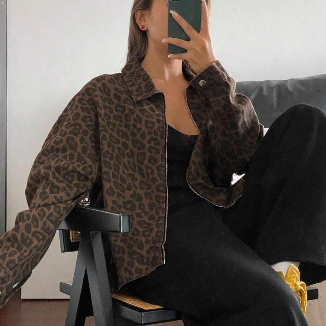 Oversize-Jacke mit Camouflage-Muster