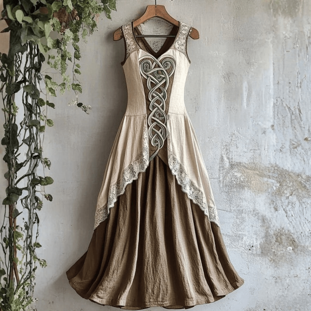 Vintage Sleeveless Maxi Dress with Elegant Detail