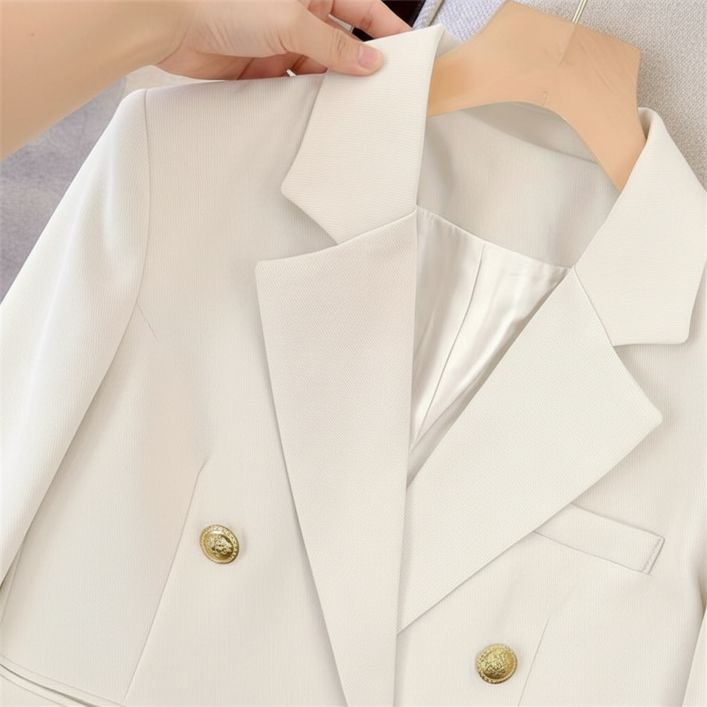 Graceful Double-Breasted Blazer for Effortless Professional Elegance