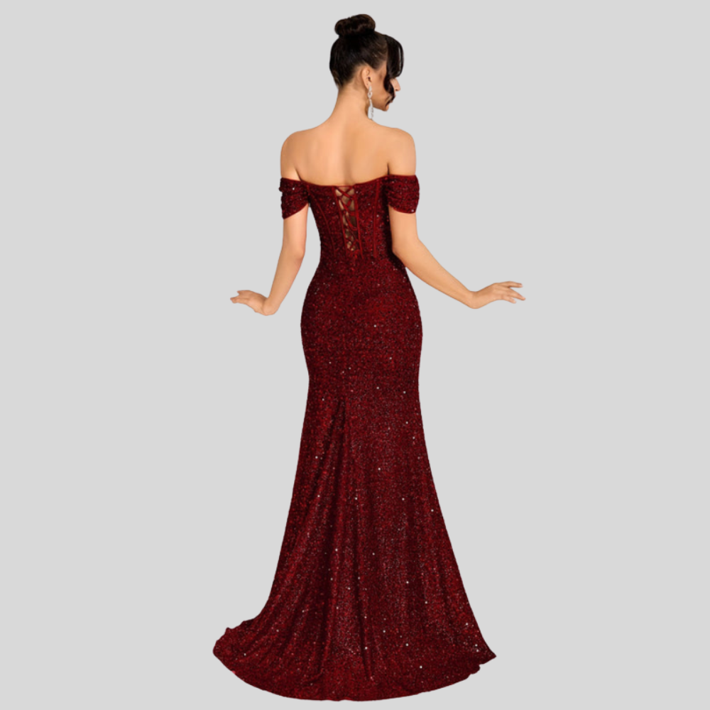 Vestido de Lentejuelas de Un Hombro