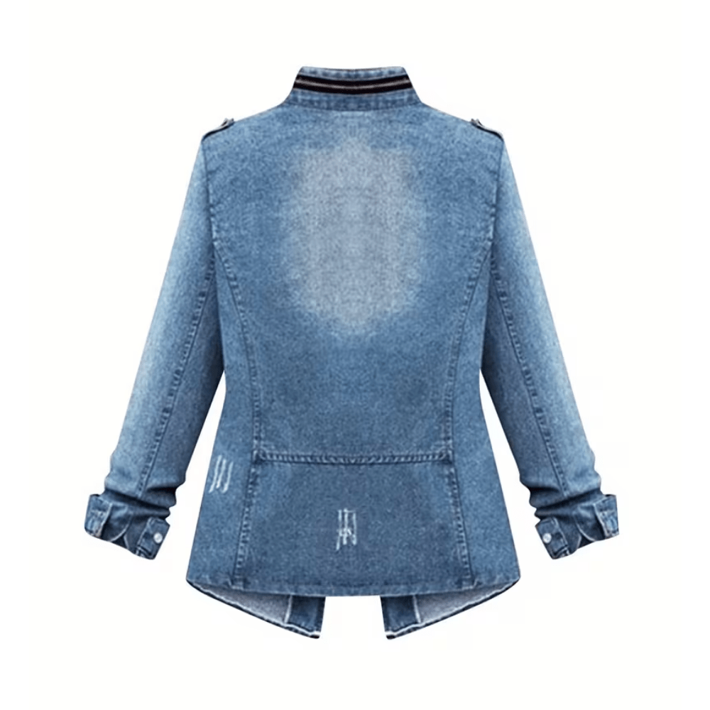 Taillierte Utility-Jeansjacke