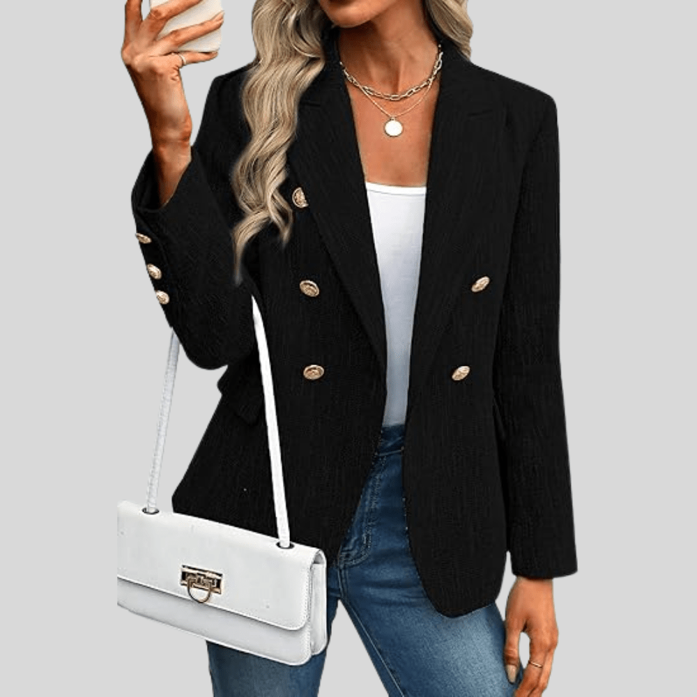 Women Slim Fit Solid Color Office Suit Blazer