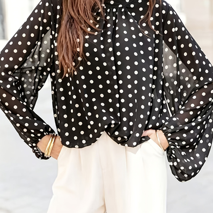 Polka Dot Sheer Blouse