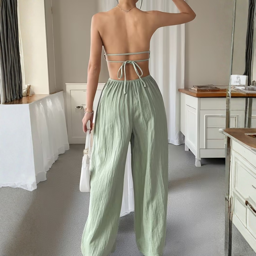 Elegant Strapless Jumpsuit for Summer Commuting