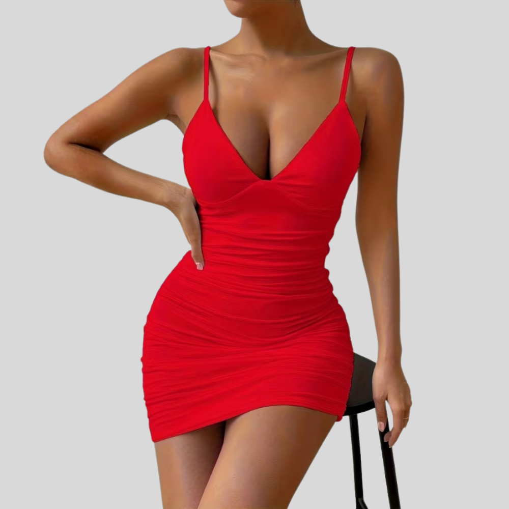 Women Strapless Bodycon Mini Dress Open Back Summer Party Outfit