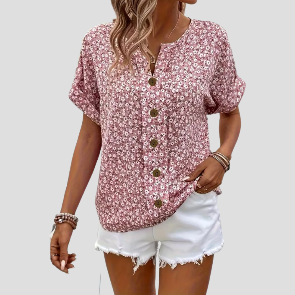 Women Floral Blouse Lightweight Flowy Summer Casual Top