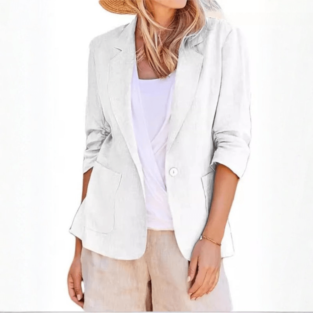 Women Loose Single Breasted Jacket With Collar And Pockets
