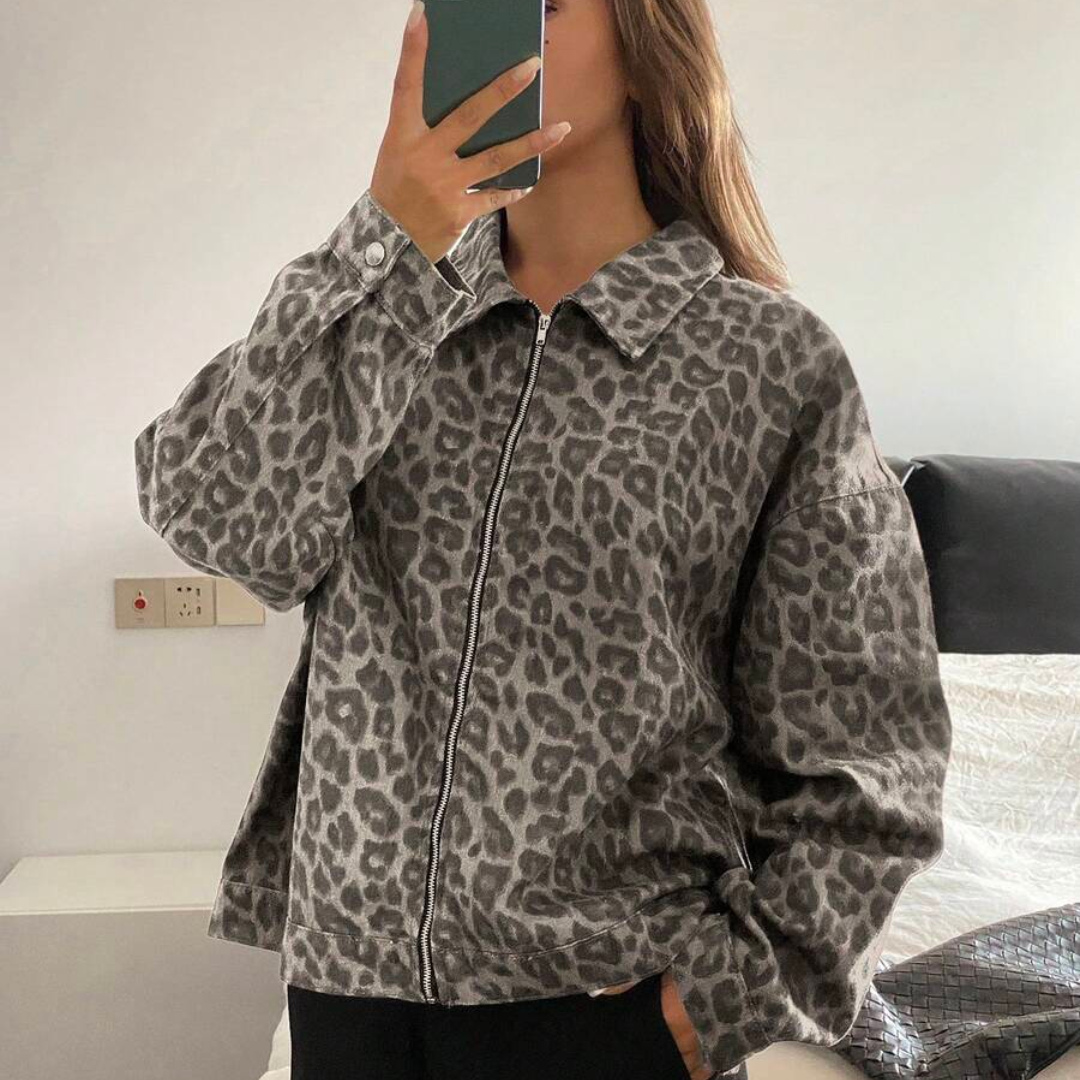 Oversize-Jacke mit Camouflage-Muster