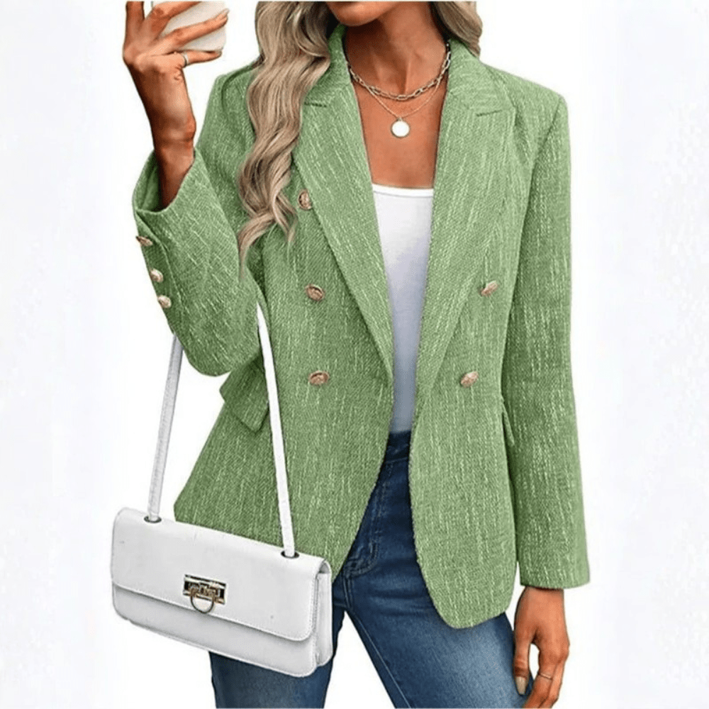 Women Slim Fit Solid Color Office Suit Blazer