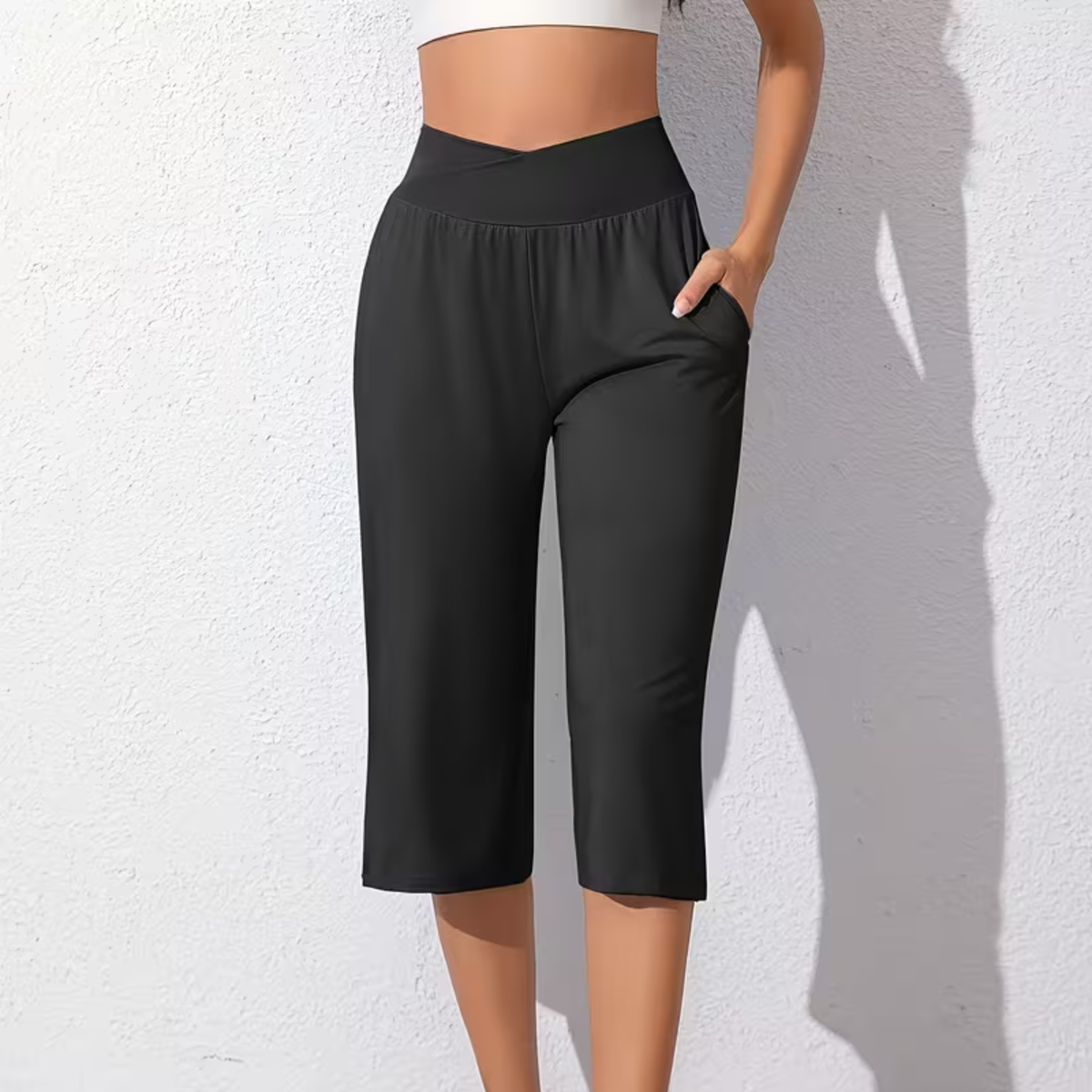 2er-Pack weit geschnittene Cropped-Hosen
