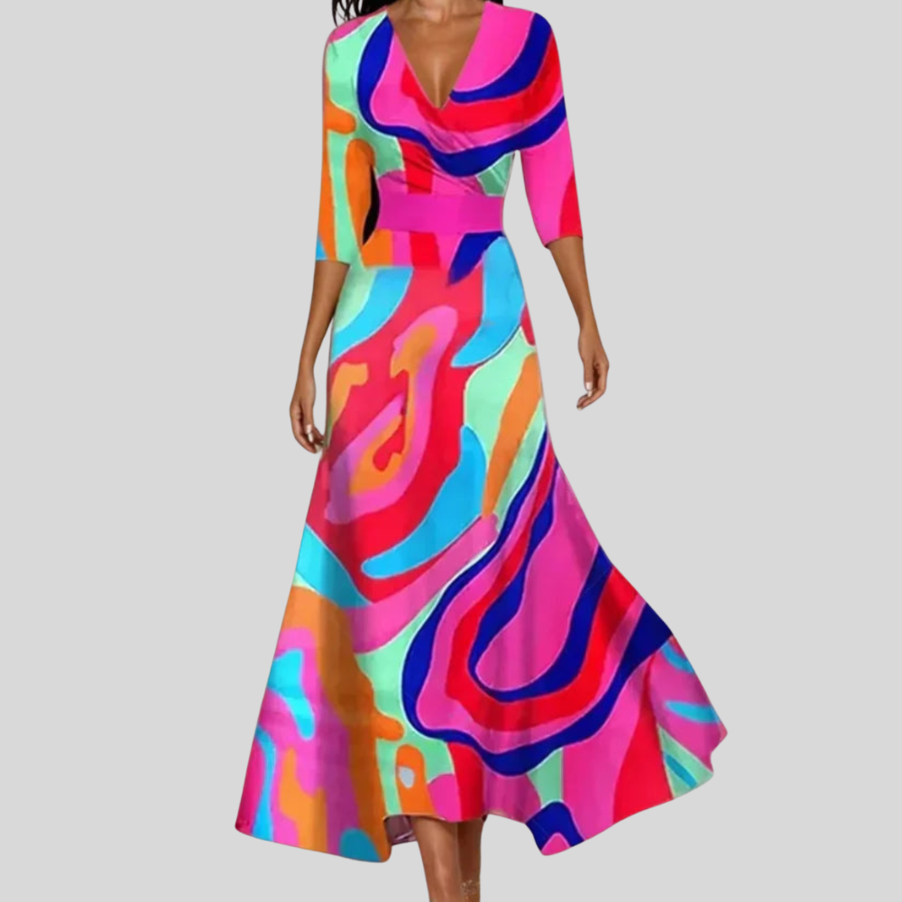 Women Floral Summer Dress A Line Flowing Casual Party Outfit