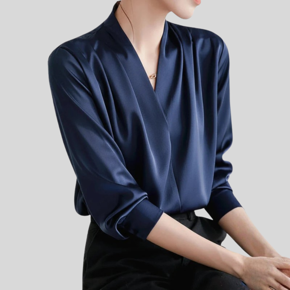 Elegant Wrap Long Sleeve Top