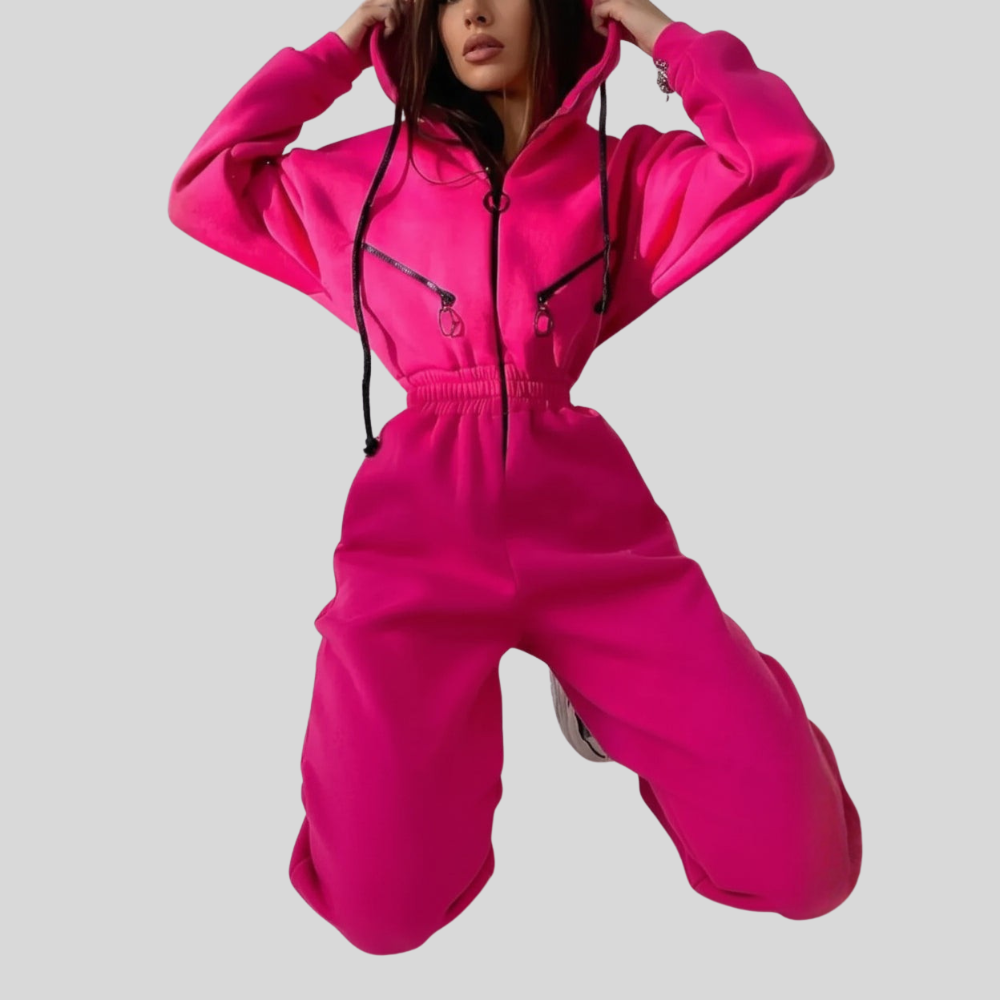Women Long Sleeve Jumpsuit Lined Casual One Piece Outfit