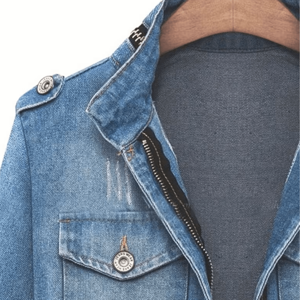 Taillierte Utility-Jeansjacke