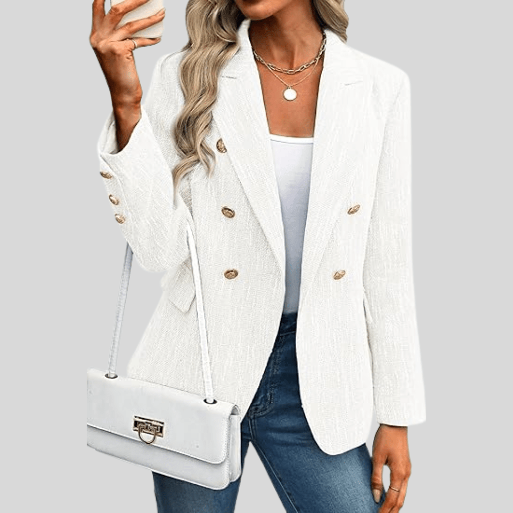 Women Slim Fit Solid Color Office Suit Blazer