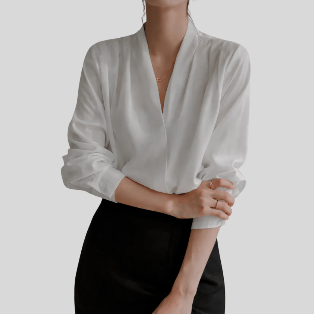 Elegant Wrap Long Sleeve Top