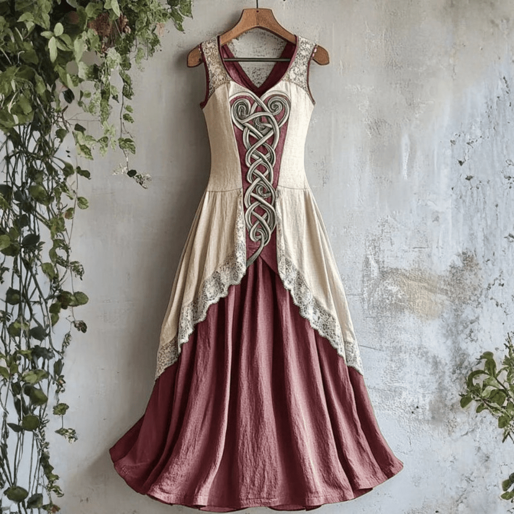 Vintage Sleeveless Maxi Dress with Elegant Detail