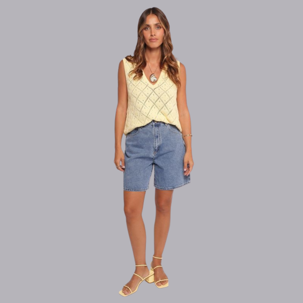 Damen Leichtes Strick-Sommer-Casual-Alltagsoberteil