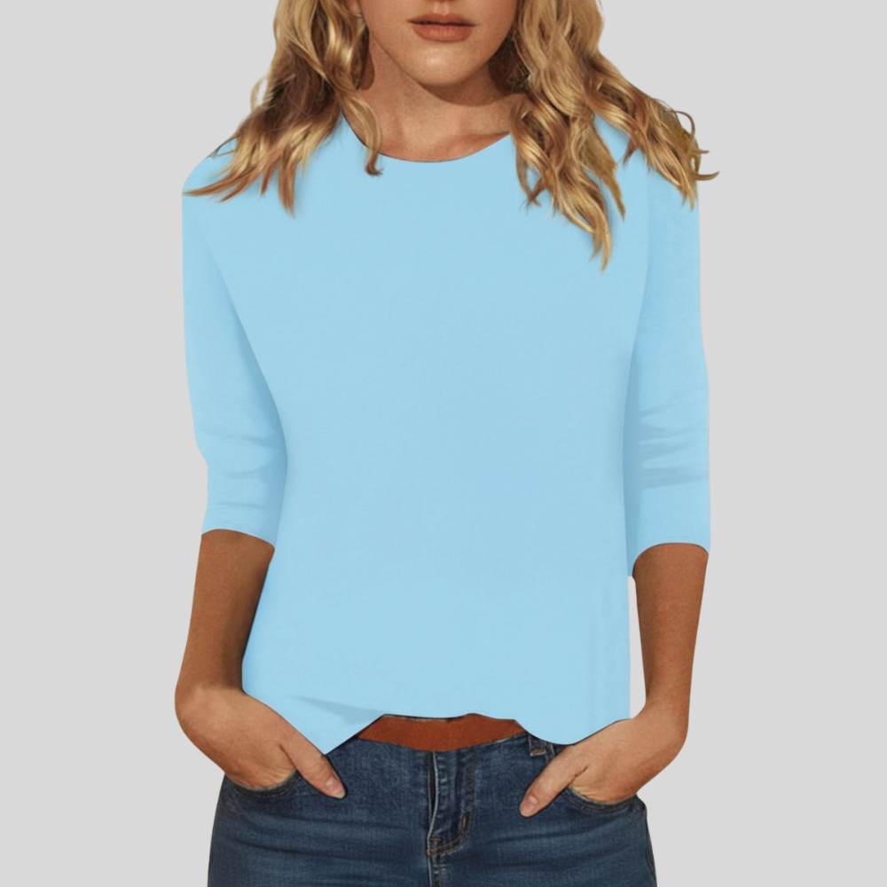Women Elegant Three Quarter Sleeve Going Out Top Smart Casual Blouse