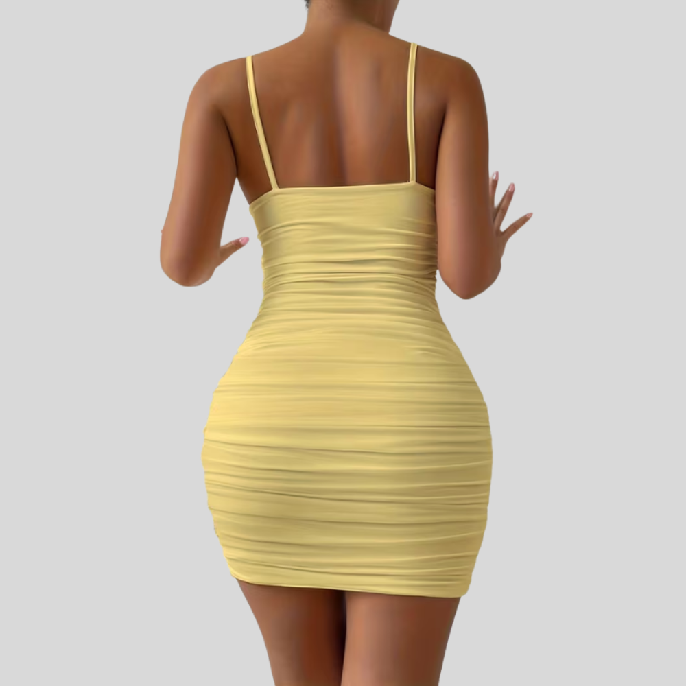 Women Strapless Bodycon Mini Dress Open Back Summer Party Outfit