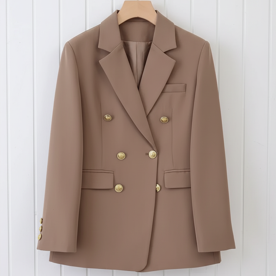 Graceful Double-Breasted Blazer for Effortless Professional Elegance