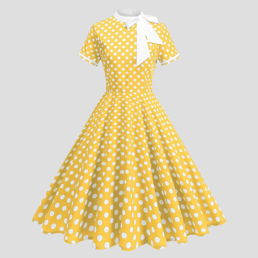 Women Polka Dot Vintage Swing Dress Elegant Summer Party
