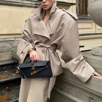 Oversized Belted Trench Jacket